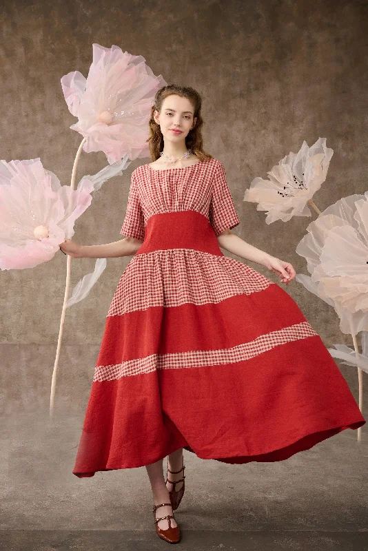 Modern Women's Fashion Secret Garden 27 | linen midi dress (yarn dyed linen)