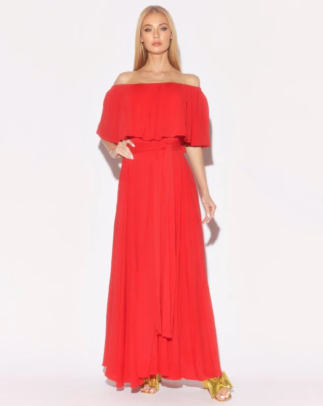 Inspired By You, Designed For You Morning Glory Maxi Dress - Cherry
