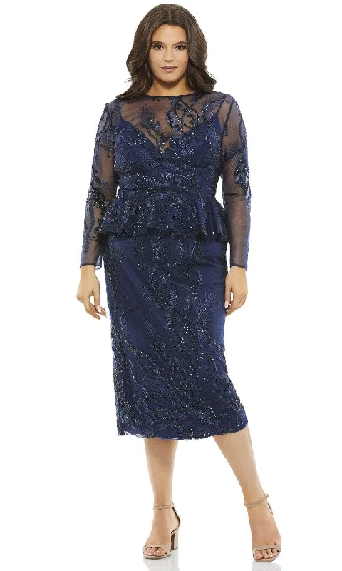 Latest Fashion Mac Duggal 67930 - Embellished Peplum Midi Dress