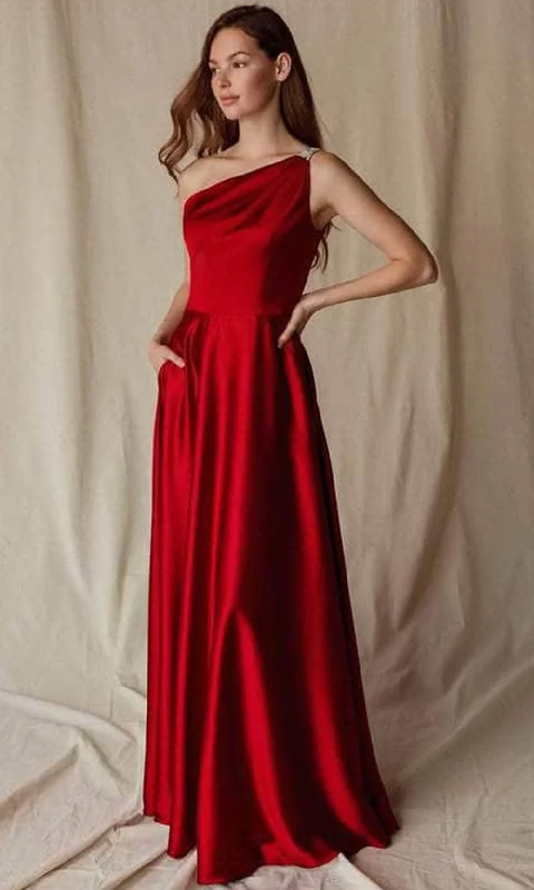 Best Deals Of The Season Eureka Fashion 9025 - Asymmetrical Evening Gown
