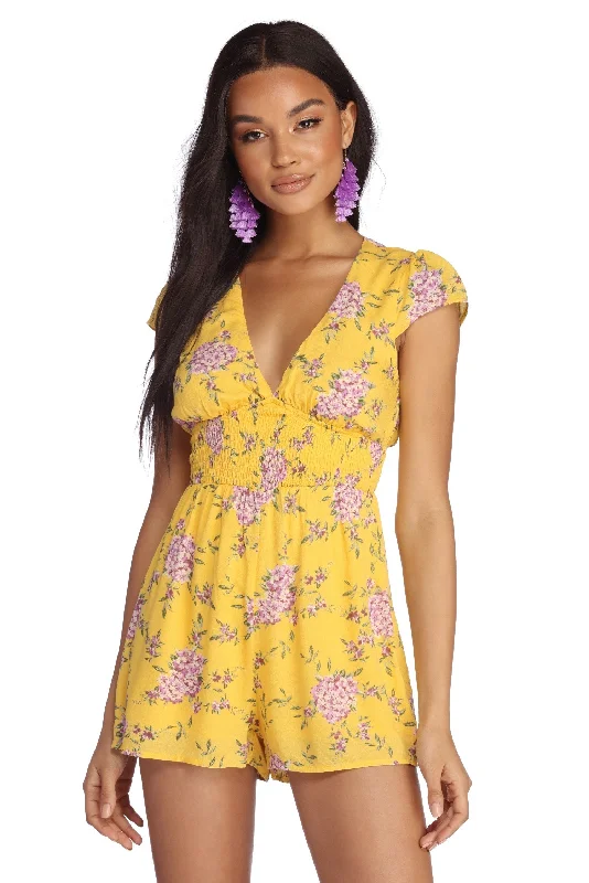 Formal Outfit Sweet Floral Smocked Romper