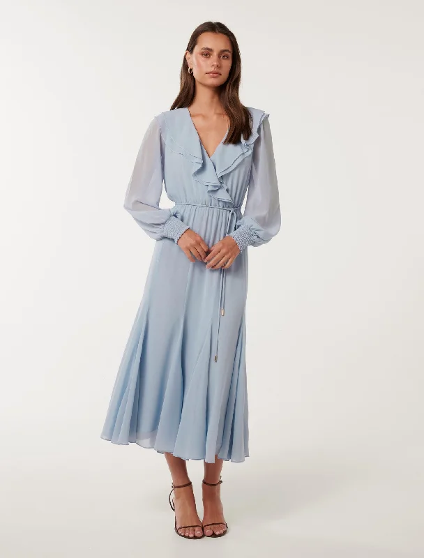 Bold Fashion Orla Ruffle Godet Midi Dress