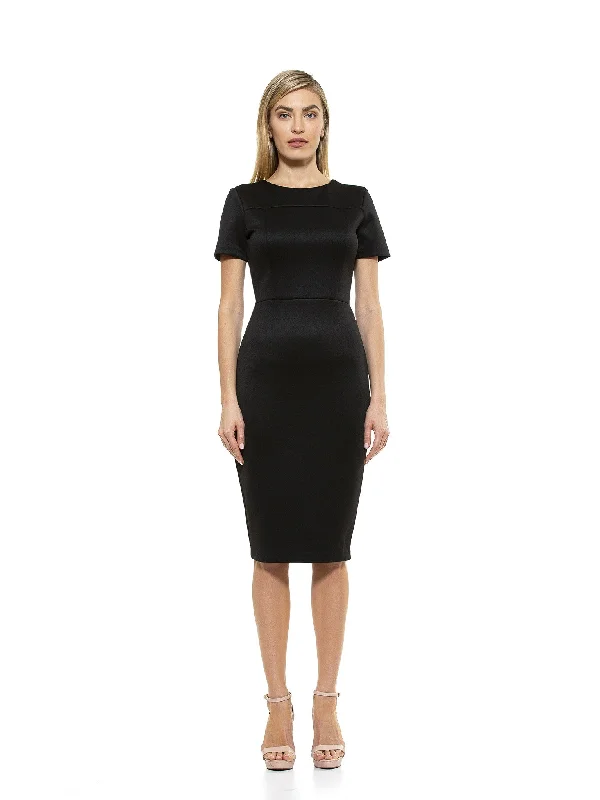 Women's Urban Fashion Scuba Midi Dress