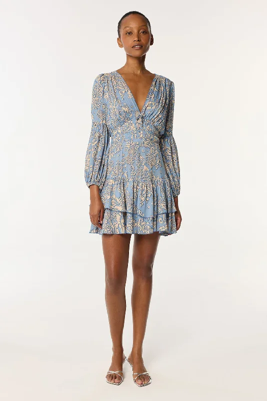 Trend Alert Mini Dress Chiara - Blue Oriental Foulard