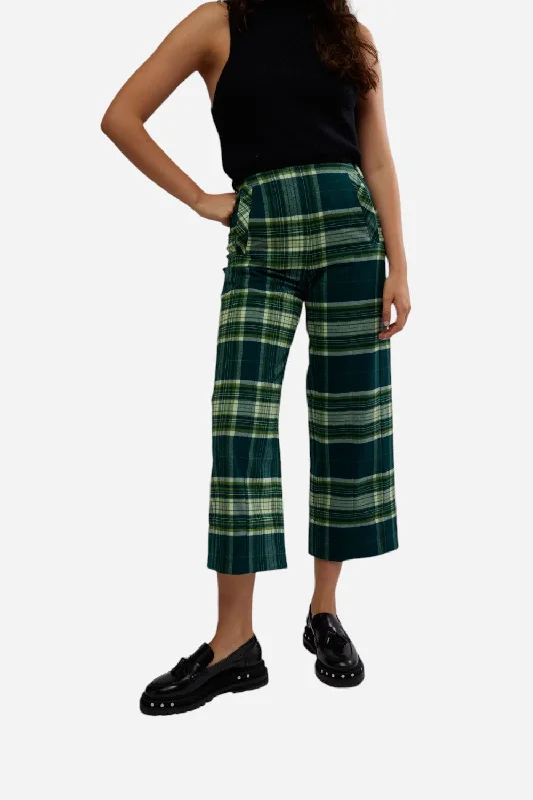 Refined Look Free People Acadia Trouser in Green Combo