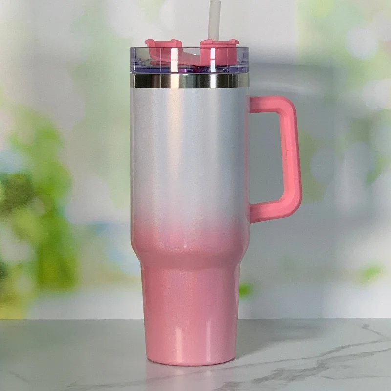 Drinkware Collection Sale 40 oz Stainless Steel Insulated Tumbler with Handle and Screw-Top Slide Lid