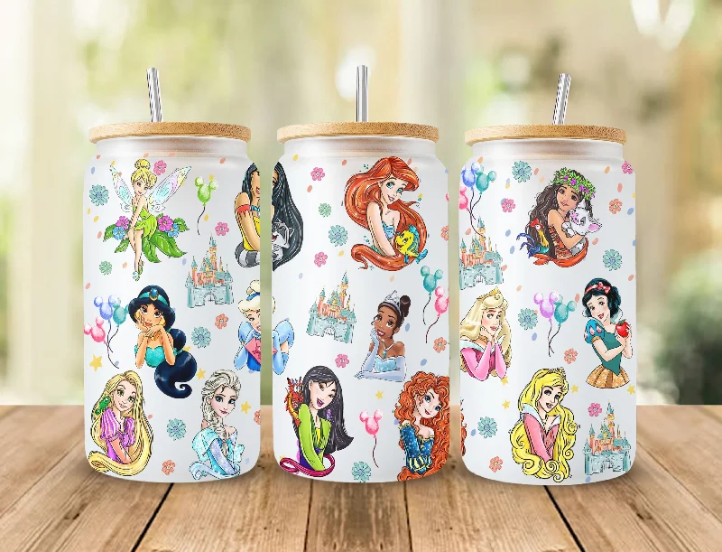 Personalized Drinkware Gifts Princess Tumbler, Princess Glass Wrap, 16oz Glass Can Png, Libbey Can Glass 16oz, Funny Princess Tumbler, Princess Png, Princess Images