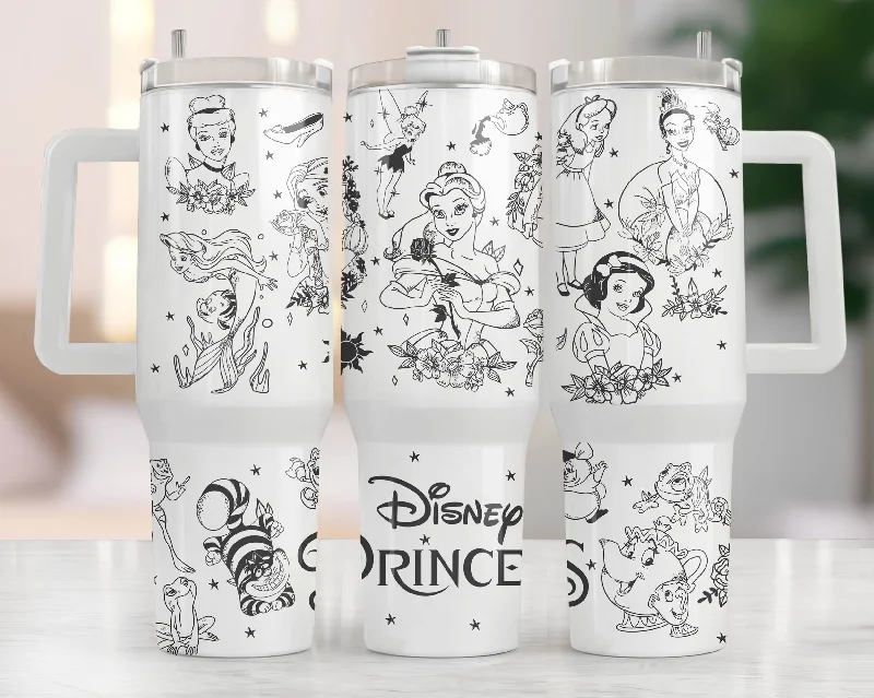 Unique Drinkware Gifts Princess 40oz Tumbler Quencher Tumbler Wrap, Cartoon Tumbler Wrap, Princess Tumbler, Princess 40z Tumbler Wrap PNG,Png Download