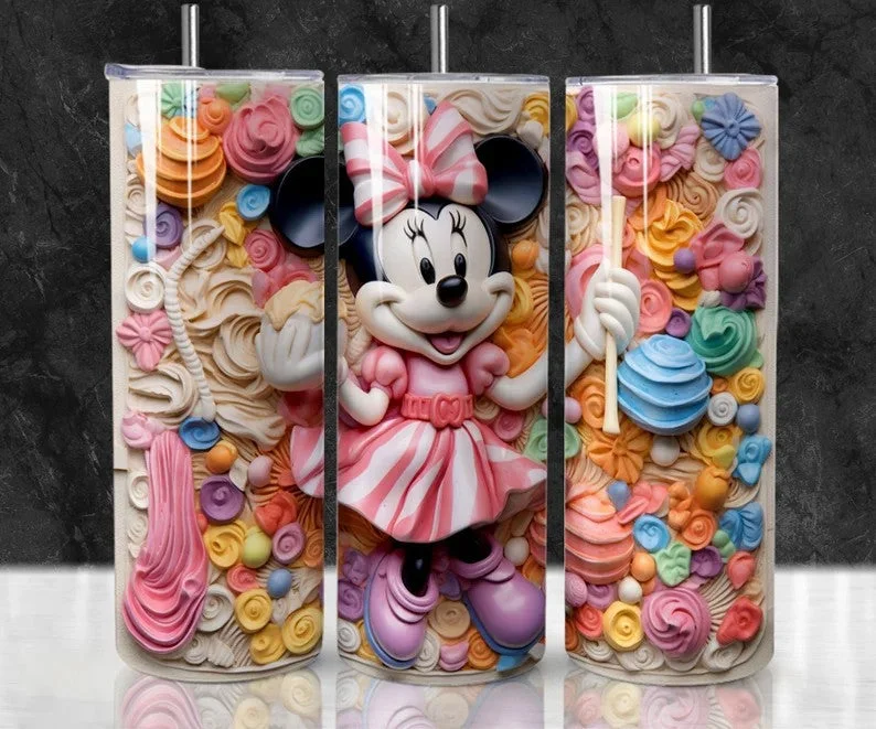 Limited-Time Drinkware Discounts 3D Cartoon Tumbler Wrap Design Png, 3D Snack Tumbler, 3D Minnie tumbler,20oz Sublimation Straight, 20 oz Tumbler Digital, 3D Wrap, Png