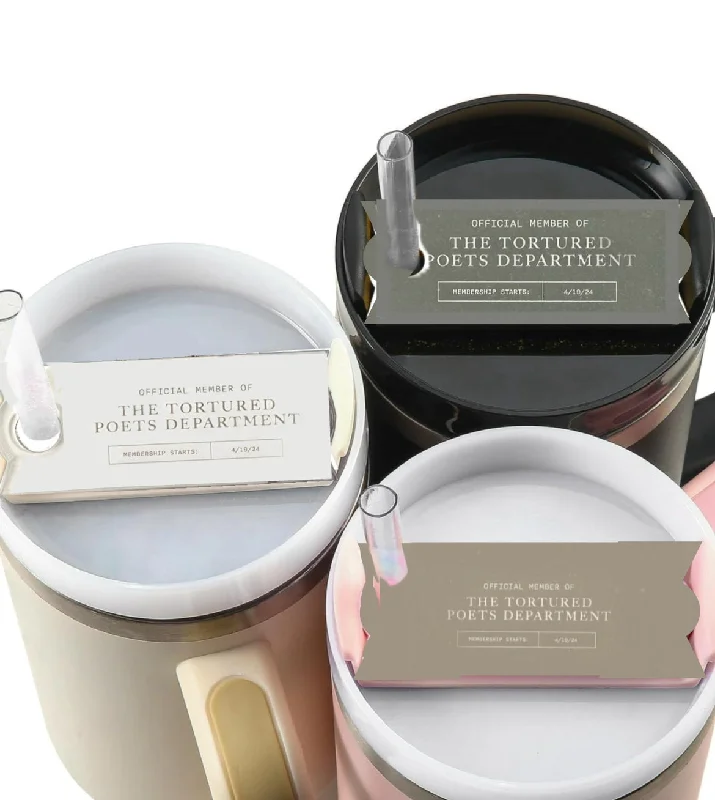 Insulated Tumbler Sale Tortured Poets Department Members ONLY Stanley Lid Plate/Topper