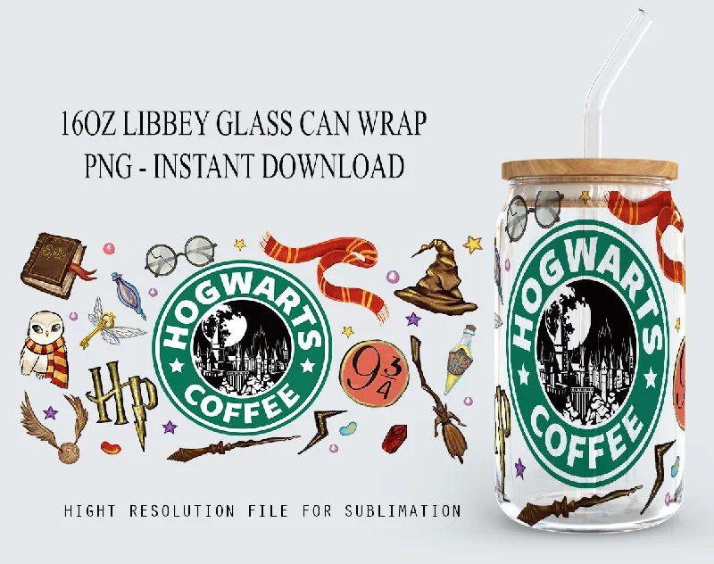 Set Of Tumblers Harry Potter Libbey Glass PNG, 16oz Can Glass PNG, Hogwarts Alumni, Magic Wand Symbol, Wizardy Houses