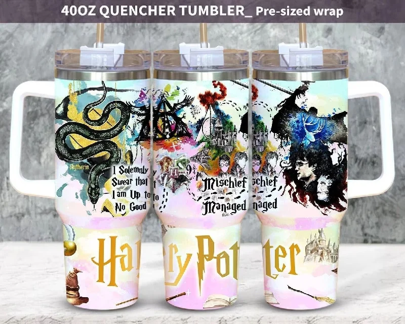 Portable Bottles Sale Harry Potter 40oz Tumbler PNG, Hogwarts Alumni, Magic Wand Symbol, Wizardy Houses