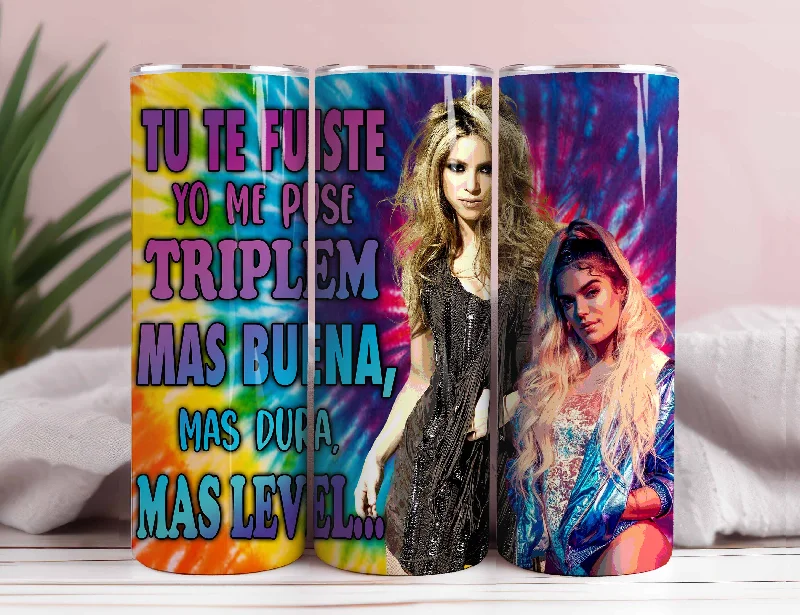 Insulated Bottles Promotion Karol G _ Shakira , Mañana sera bonito, plantilla para sublimacion, Karol G y Shakira Tumblr 20 0nzas, Karol G BundleTumbler 20 oz Wrap Png