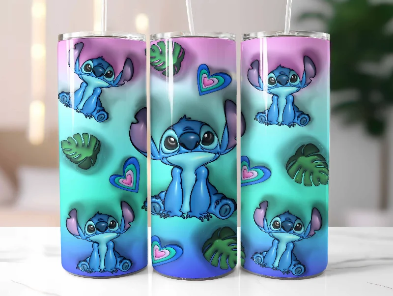 Seasonal Drinkware Sale Inflated Stitch Tumbler Design Png 3D Tumbler Wraps 20oz Skinny Sublimation Digital Downloads 3D Puffy Stitch Design Sublimation Png