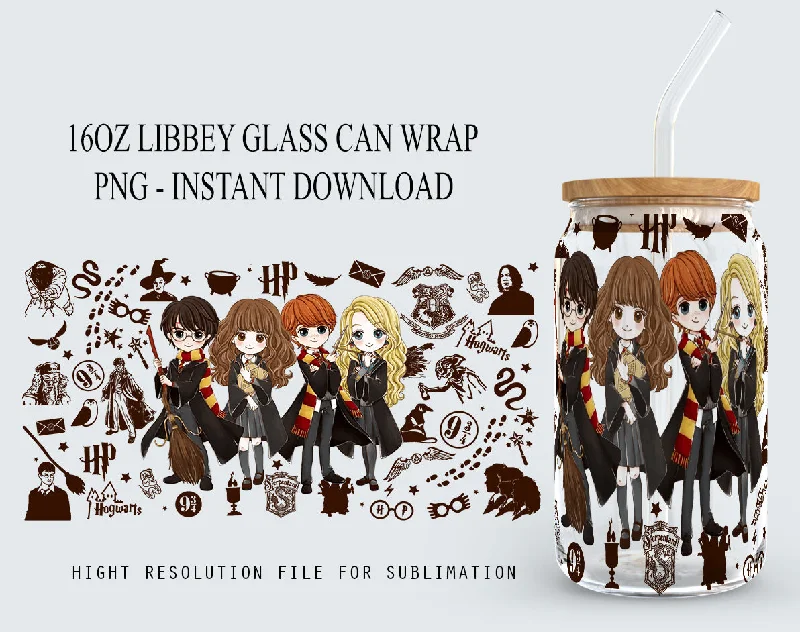 Buy Drinkware Sets Harry Potter Libbey Glass PNG, 16oz Can Glass PNG, Hogwarts Alumni, Magic Wand Symbol, Wizardy Houses