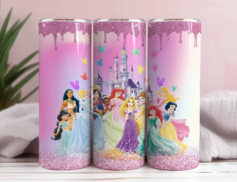 Glass Drinkware Princess Tumbler Wrap Png , 20oz Princesss Sublimation, Magical Kingdom Png, Vacay Mode, Girl Trip Png, Birthday Tumbler, Skinny Tumbler