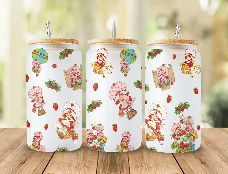 Eco-Conscious Drinkware 80s Cartoon Can Glass, 16oz Can Glass Wrap Design PNG, Retro Cartoon 80s Tumbler, 80s cartoons png,Retro 80s cartoons Tumbler Wrap, Png 4