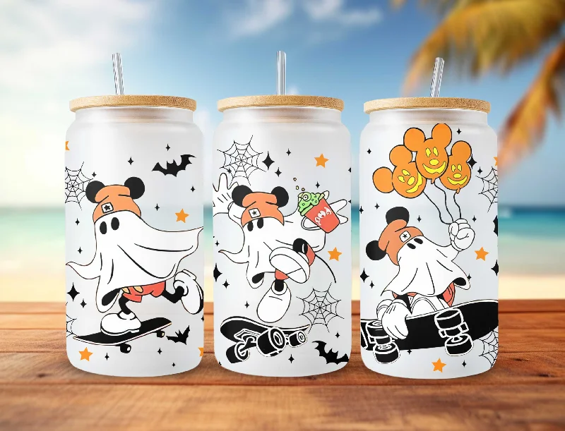 Drinking Glasses Sale Mickey Balloons Halloween Libbey 16 oz Snacks Design, Trick or Treat 16oz Tumbler Full Wrap, Spooky Vibes, Mickey Boo Bash, Starbucks Wrap