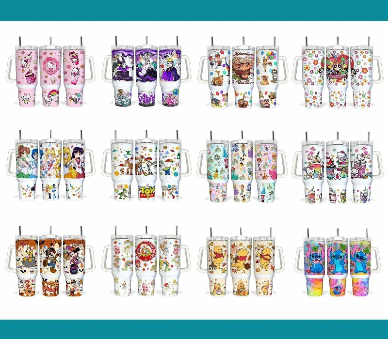 Flash Drinkware Deals Bundle Cartoon Characters 40oz Tumbler Png, Cartoon Movies Tumbler 40oz Png, Cartoon 40oz Tumbler Wrap, Movies Characters 40oz Quencher Tumbler
