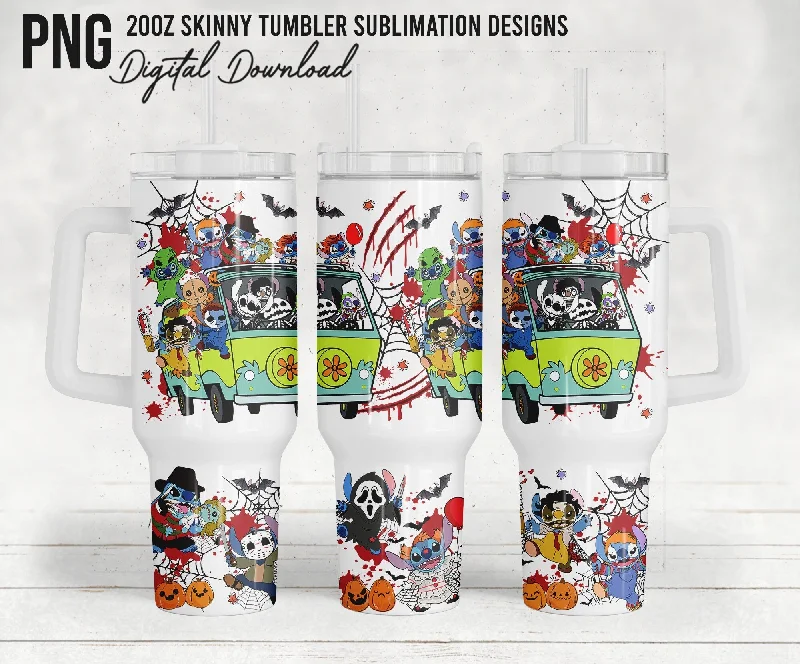 Promotional Tumblers Horror Stitch Tumbler Wrap Png, 40oz Cartoon Tumbler, 40oz Tumbler, Halloween Sublimation, Horror Movie, Horror Characters, Png Instant Download