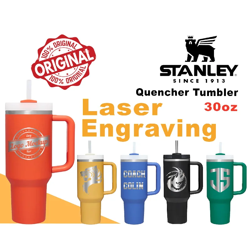 Stainless Drinkware Sale Stanley Quencher 30oz Tumbler,Personalized Stainless Steel Travel Cup, Custom Tumbler with Lid, Laser Engraved Tumbler,Hydration, Camping.