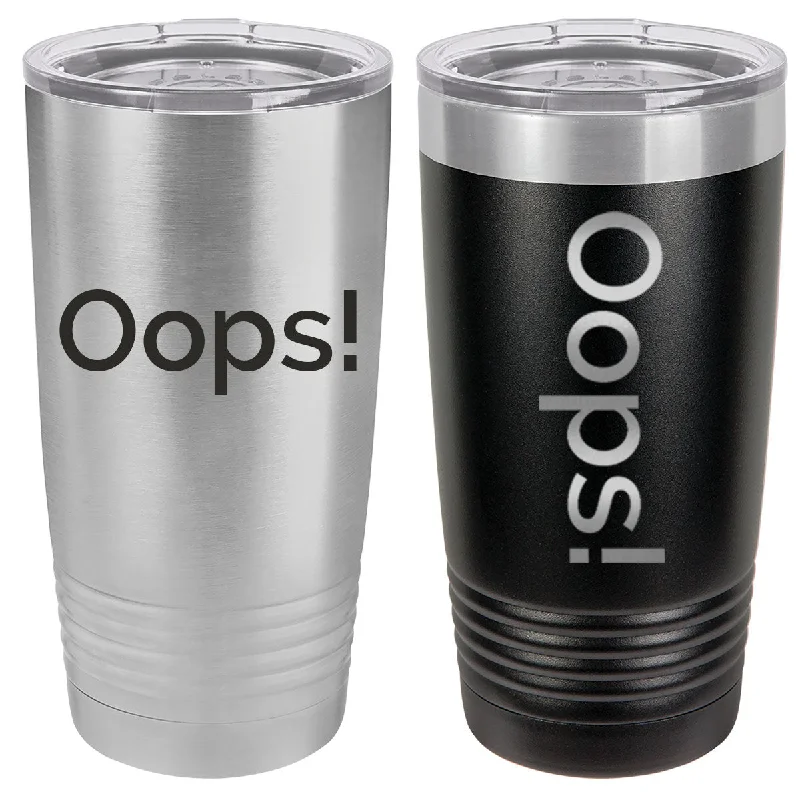 Insulated Mugs Discount Fuh-Cup Engraving Error 20 oz Stainless Steel Blank Insulated SureGrip Tumbler with Lid