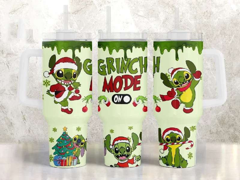 Crystal Drinkware Cartoon Christmas 40oz Tumbler Wrap,  Christmas Mode Tumbler With Handle, Merry Christmas Png, Christmas Vibes, Cartoon Christmas Png