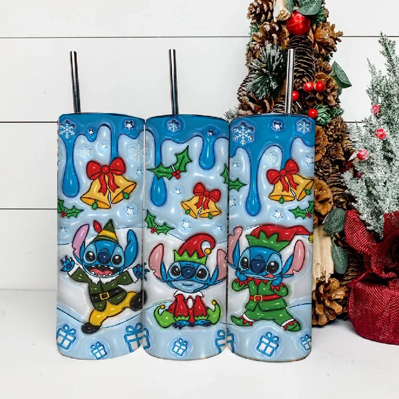 Decorative Drinkware Sale 3D Inflated Cartoon Christmas Tumbler Wrap, Tis The Season Design Download PNG, 20 Oz Digital Tumbler Wrap, Merry Christmas, Xmas Vibes
