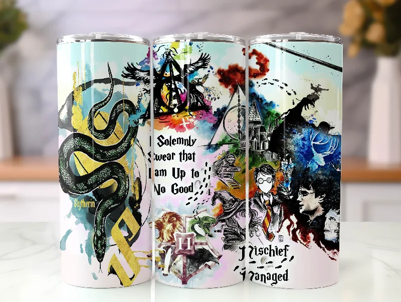 Drinkware Sets Discount Harry Potter 20oz Tumbler PNG, Hogwarts Alumni, Magic Wand Symbol, Wizardy Houses