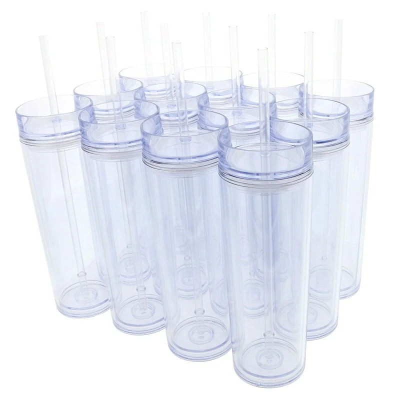 Stainless Steel Drinkware 30Pack 16oz Double Wall Acrylic Classic Insulated Skinny Tumblers