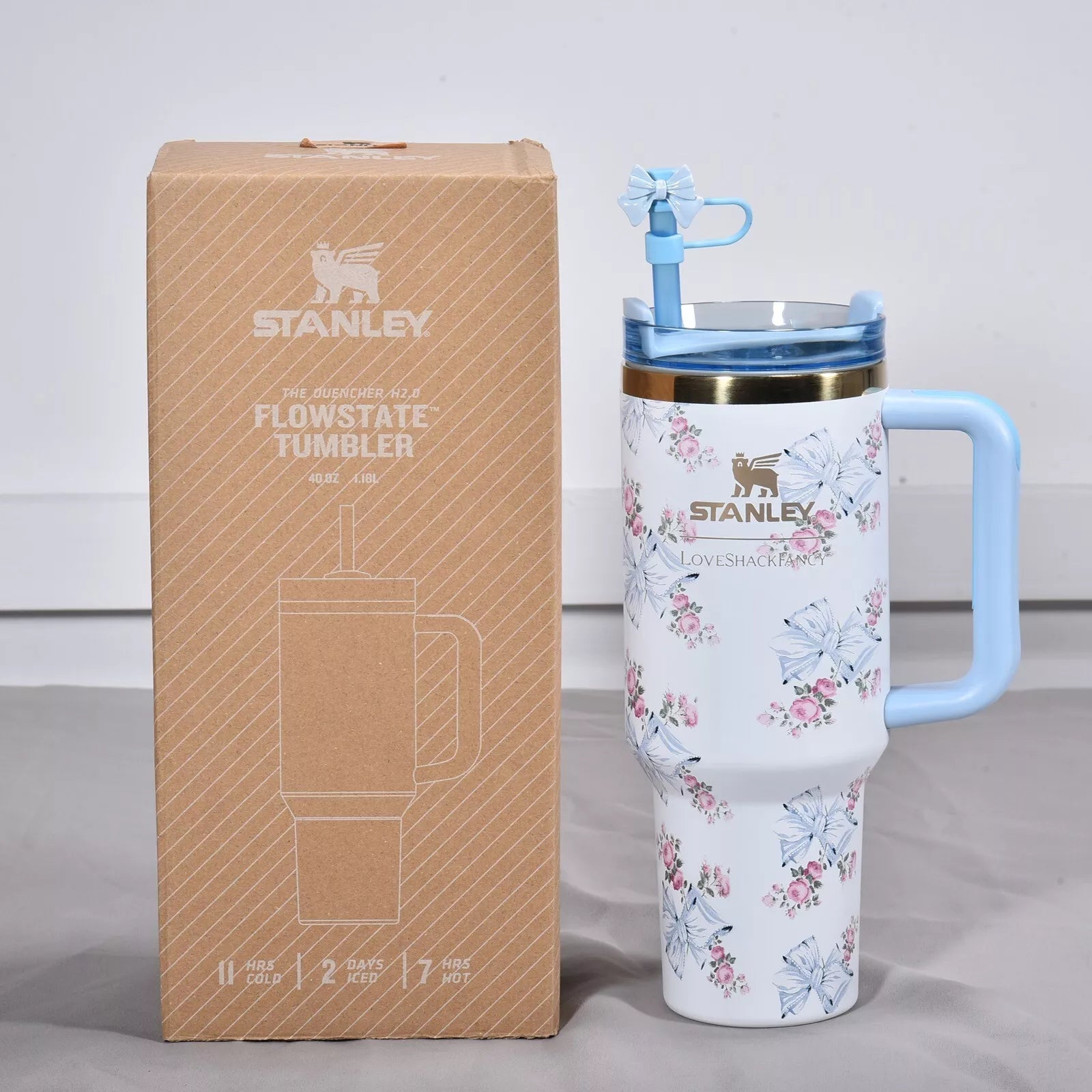 Time-Sensitive Drinkware Offers Love…Shack Fancy Stanley Tumbler 40oz Rosa Beaux Blue “NEW” SEALED “IN HAND”