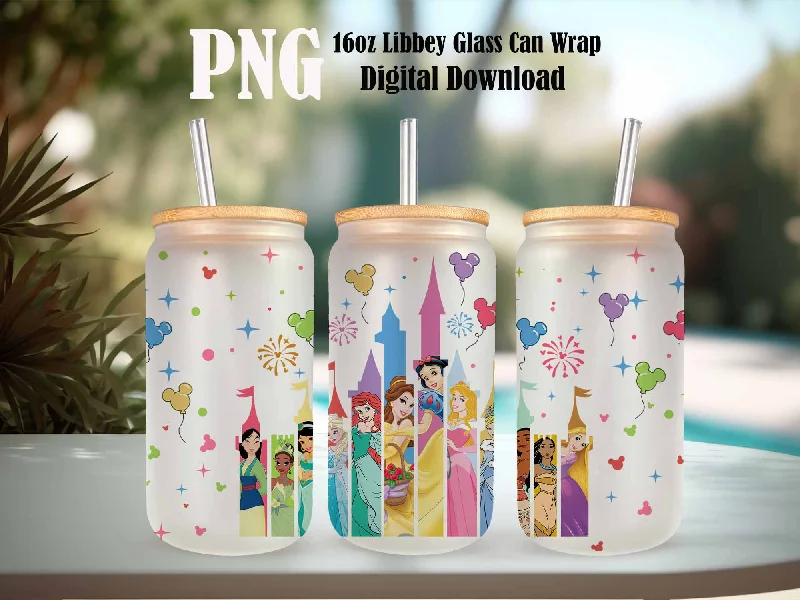 Insulated Drinkware Offers Princess Tumbler, Princess Can Glass, 16oz Can Glass, Cartoon Comics tumbler, Tumbler wrap Sublimation,Comics sublimation,Can Glass Wrap