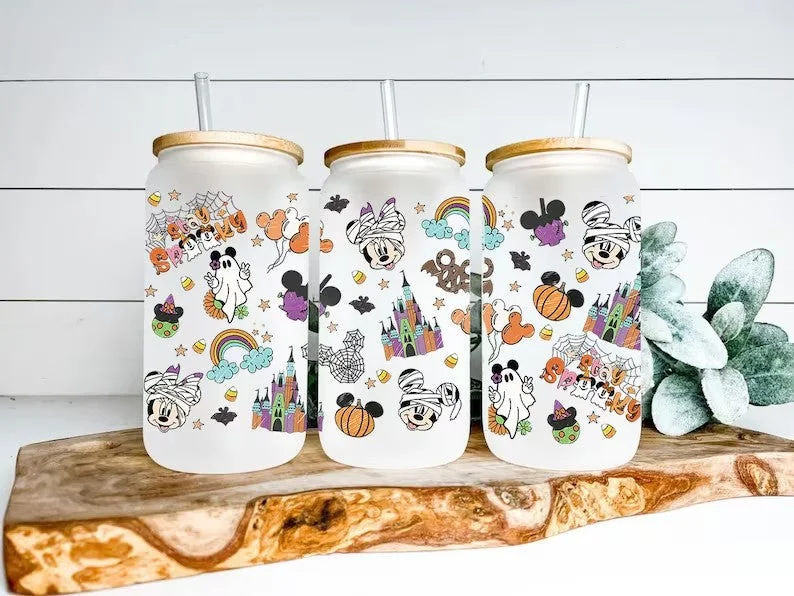Seasonal Drinkware Sale Halloween 16oz Can Glass , Cartoon Tumbler Wrap, Princess Tumbler,Libbey Can Glass, Cartoon Tumbler,Can Glass Png Download,Full Tumbler Wrap