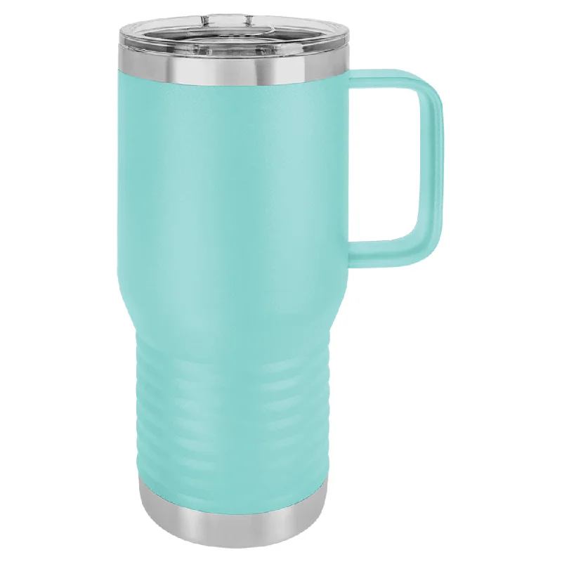 Reusable Drinkware Deals 20 oz Stainless Steel Insulated Travel Tumbler with Handle - Powder Coated (Blank)