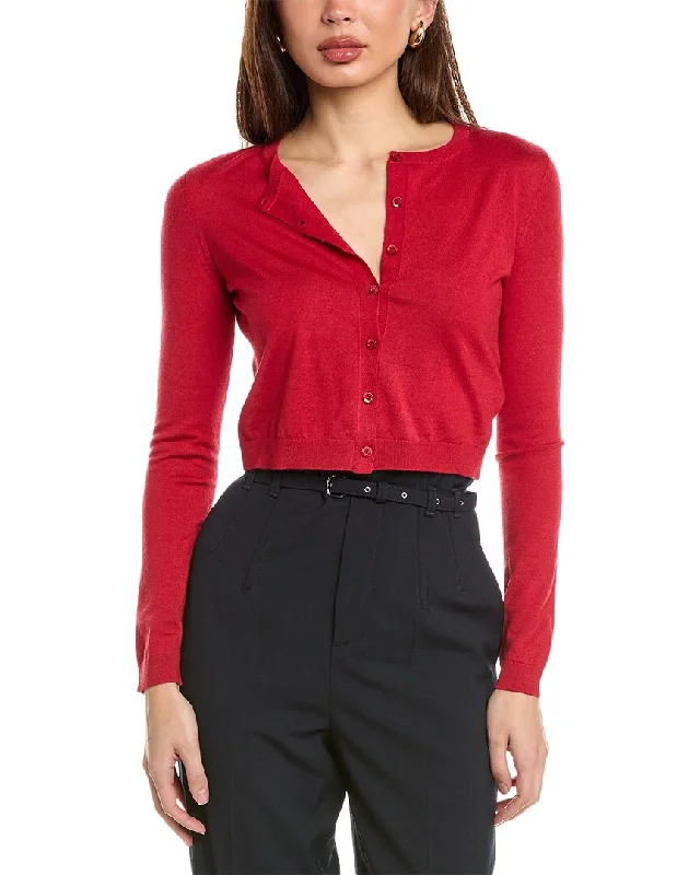Fashion-Forward RED Valentino Wool, Silk, & Cashmere-Blend Cardigan