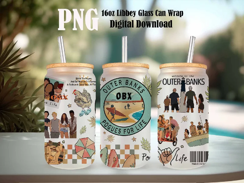 Tumbler Offers Outer Banks Pogue Life Tumbler Wrap, 16oz Libbey Can Glass, Paradise On Earth Tumbler, Outer Banks Skinny Tumbler, Beach Can Glass Wrap