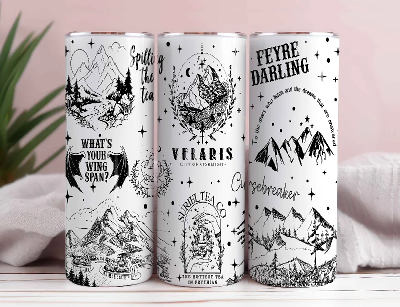 Eco-Friendly Drinkware Velaris Laser Engraved 20oz Tumbler Svg, ACOTA R, Suriel Tea, City of Starlight Tumbler Wrap, Smut Book Engraved Svg, To Stars Night Court (Copy)