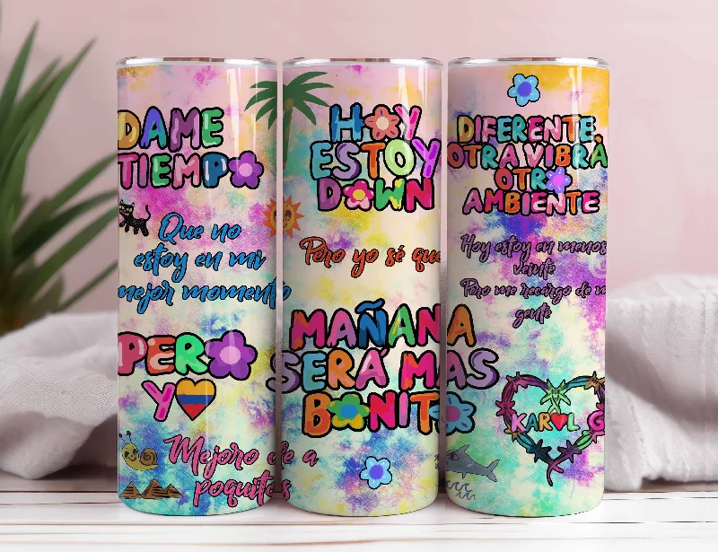 Travel Tumblers Sale Karol G manana sera bonito 20oz tumbler, Karol G PNG file, Karol G Tumbler Wrap, Manana Sera Bonito PNG, Karol New Album Mañana Será Bonito