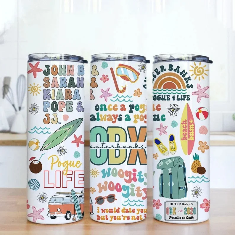 Travel Drinkware Outer Banks Pogue Life Tumbler Wrap, Paradise On Earth Tumbler, Outer Banks Skinny Tumbler, 20oz Skinny Straight, Instant Download