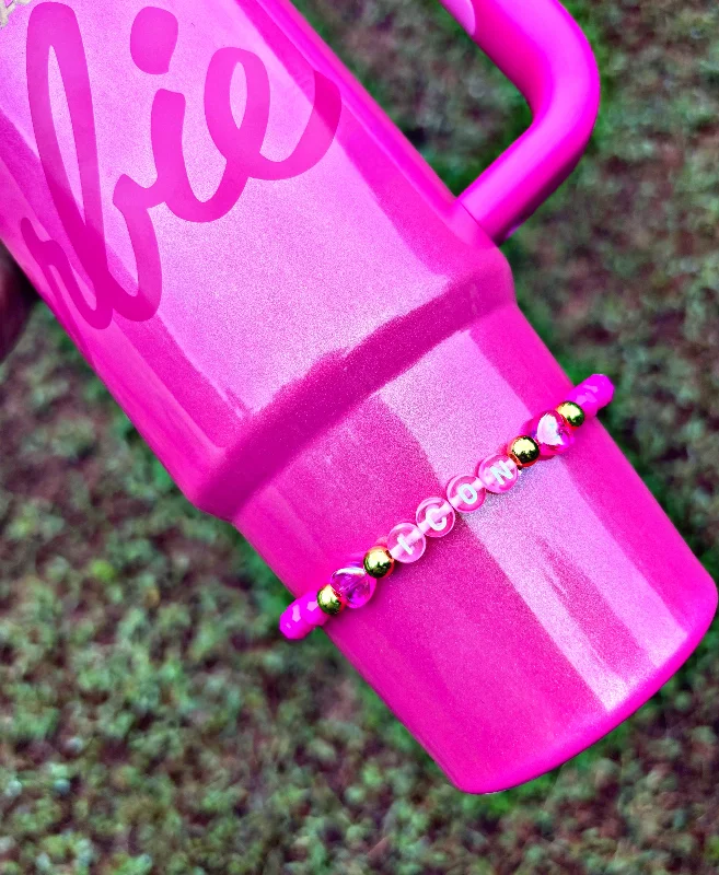 Personalized Cups Discount Pink Icon Cup Bracelets. Choose your letters/word!