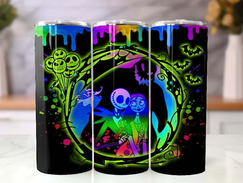 Christmas Drinkware Jack Skellington Tumbler, Jack Sally, Scary Movie Tumbler, 20oz Skinny Tumbler, Jack Skellington Tumbler, Halloween Wrap, Trick or treat Png