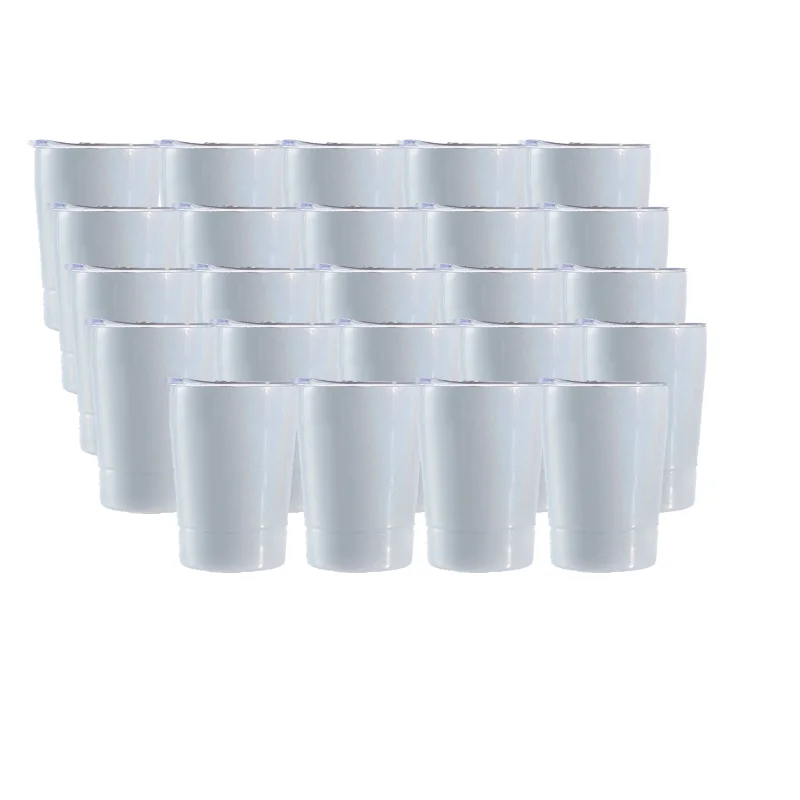 Promotional Tumblers 24Pack 12 oz Sublimation Tumbler Glitter Insulation Double Walled Sippy Cup Metal (24, 12oz)