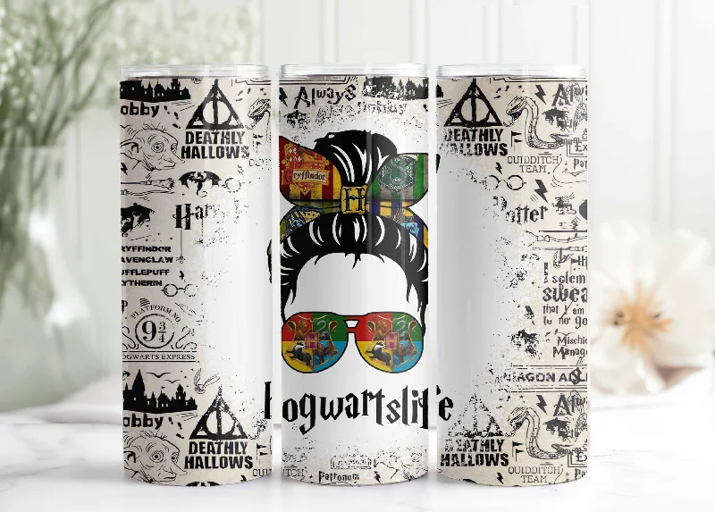 Eco-Conscious Drinkware HP Magic Tumbler Wrap PNG - Wizard Tumbler Design  20oz Skinny Tumbler  Full Wrap for Sublimation Print