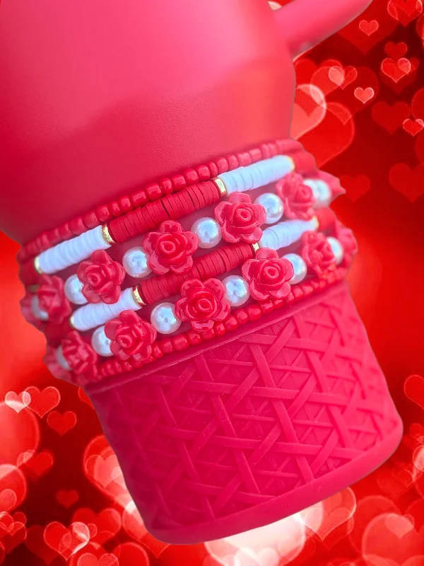 Discounted Drinkware Red Floral Cup Bracelets 6