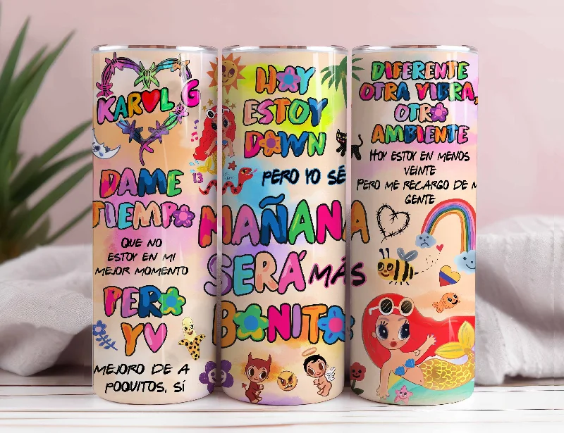Christmas Drinkware Sale Karol New Album Cover Mañana Será Bonito 20oz Sublimation Tumbler Wrap, Manana Sera Bonito Tumbler Wrap PNG