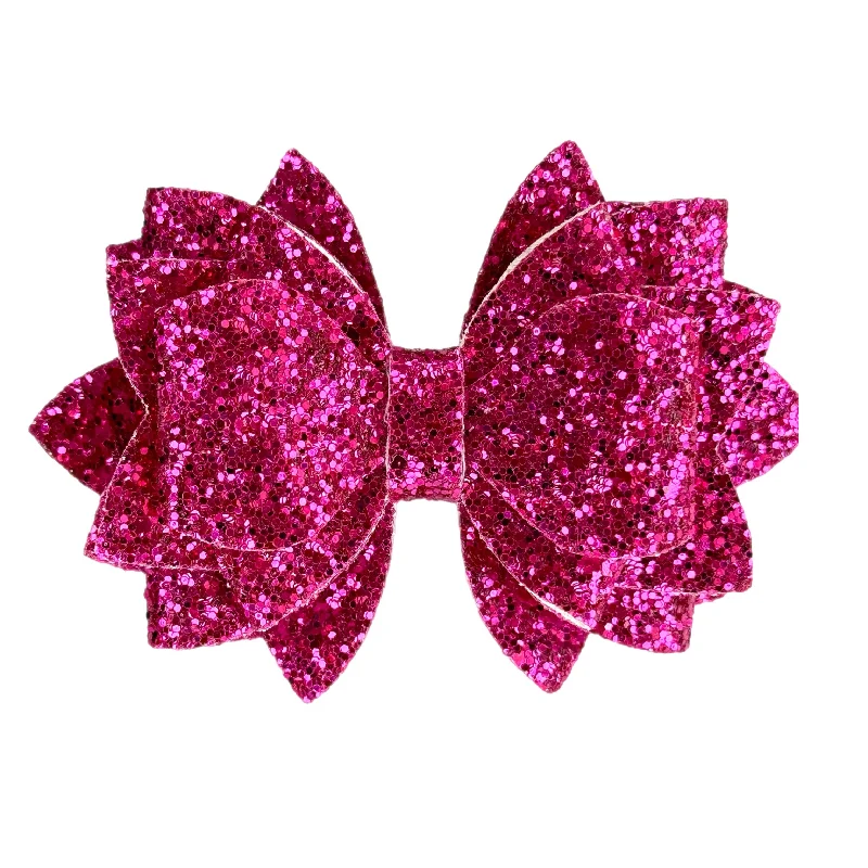 Insulated Travel Drinkware FUSCHIA Glitter Tumbler Bow