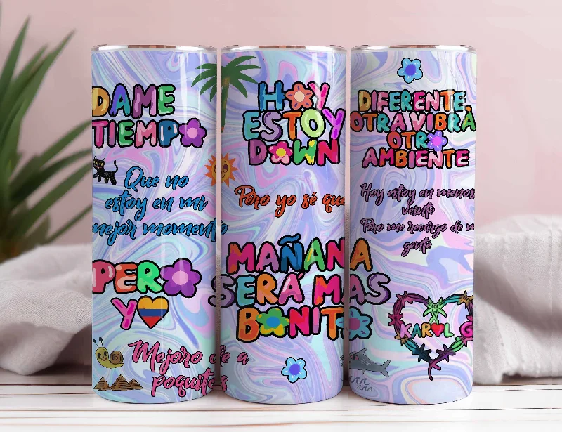 Drinkware Collection Promotion Karol G manana sera bonito 20oz tumbler, Karol G PNG file, Karol G Tumbler Wrap, Manana Sera Bonito PNG, Karol New Album Mañana Será Bonito 20o
