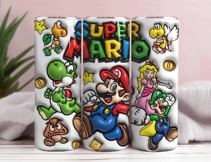 Holiday Drinkware Discount Inflated Cartoon Tumbler Design Png 3D Digital Game Tumbler Wraps 20oz Skinny Sublimation Digital Downloads 3D Puffy Design Sublimation Png