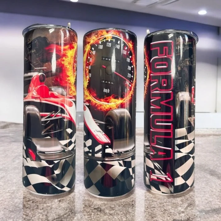Stainless Steel Drinkware Formula 1 20/30oz insulated Skinny Tumbler With Optional Personalisation