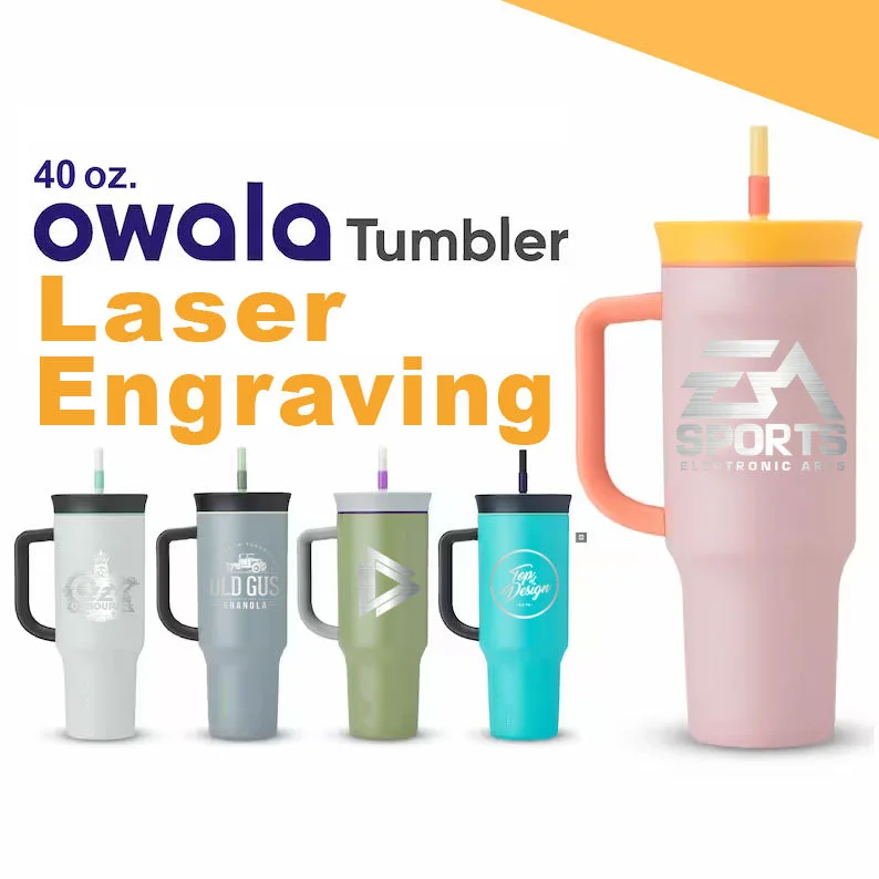 Travel Bottles Offer 24oz, 40oz Owala Stainless Steel Tumbler with Handle, Personalized Stainless Steel Tumbler with Straw, Laser Engraved Tumbler, Great for Travel,